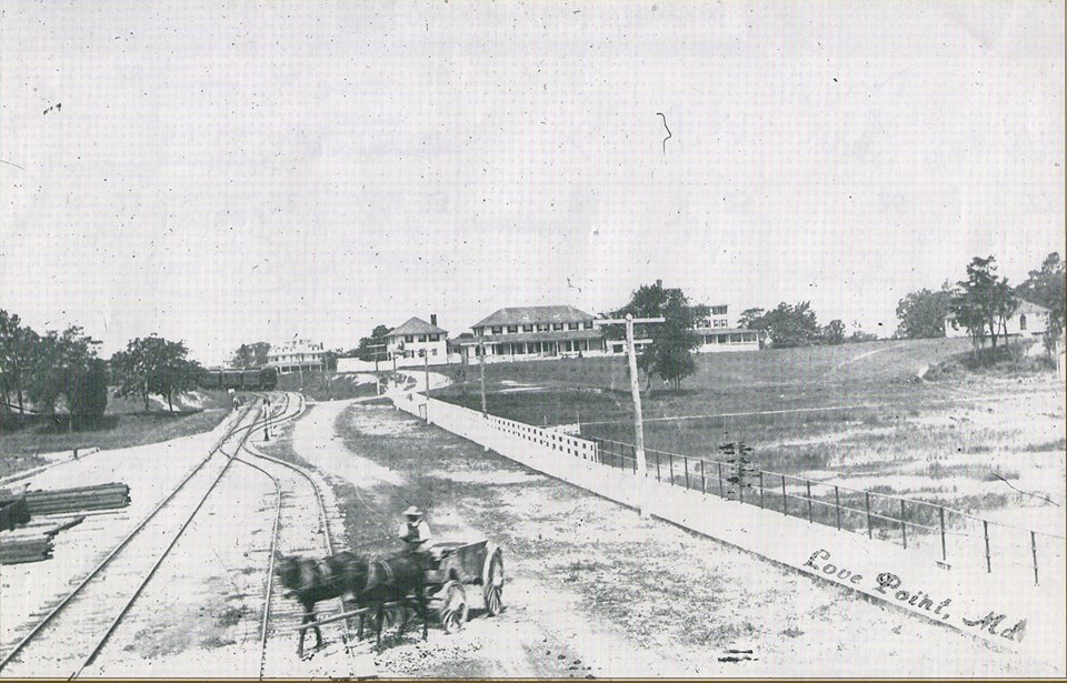 Railroad tracks near Love Point Pier